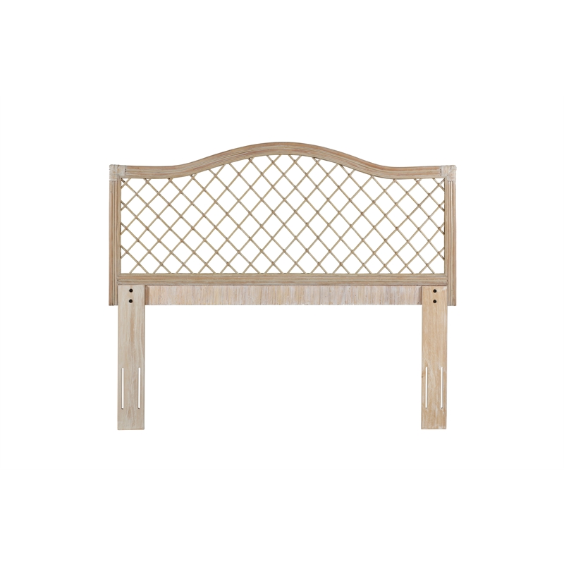 Bowery Hill Contemporary Handwoven Rattan Headboard in Natural