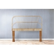 Bowery Hill Contemporary Handwoven Rattan Headboard in Natural