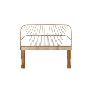Bowery Hill Contemporary Handwoven Rattan Headboard in Natural