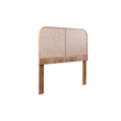 Bowery Hill Contemporary Cane and Teak Rattan Headboard in Natural