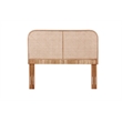 Bowery Hill Contemporary Cane and Teak Rattan Headboard in Natural