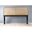 Bowery Hill Contemporary Cane and Teak Rattan Headboard in Natural