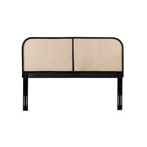 Bowery Hill Contemporary Cane and Teak Rattan Headboard in Natural