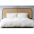 Bowery Hill Contemporary Cane and Teak Rattan Headboard in Natural