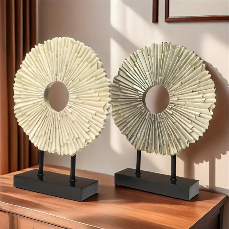 Bowery Hill Elegant Resin Sunflower Figurine for Home Office Decoration in White