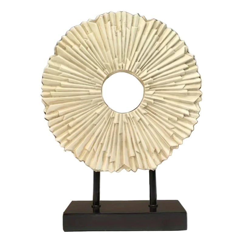 Bowery Hill Elegant Resin Sunflower Figurine for Home Office Decoration in White