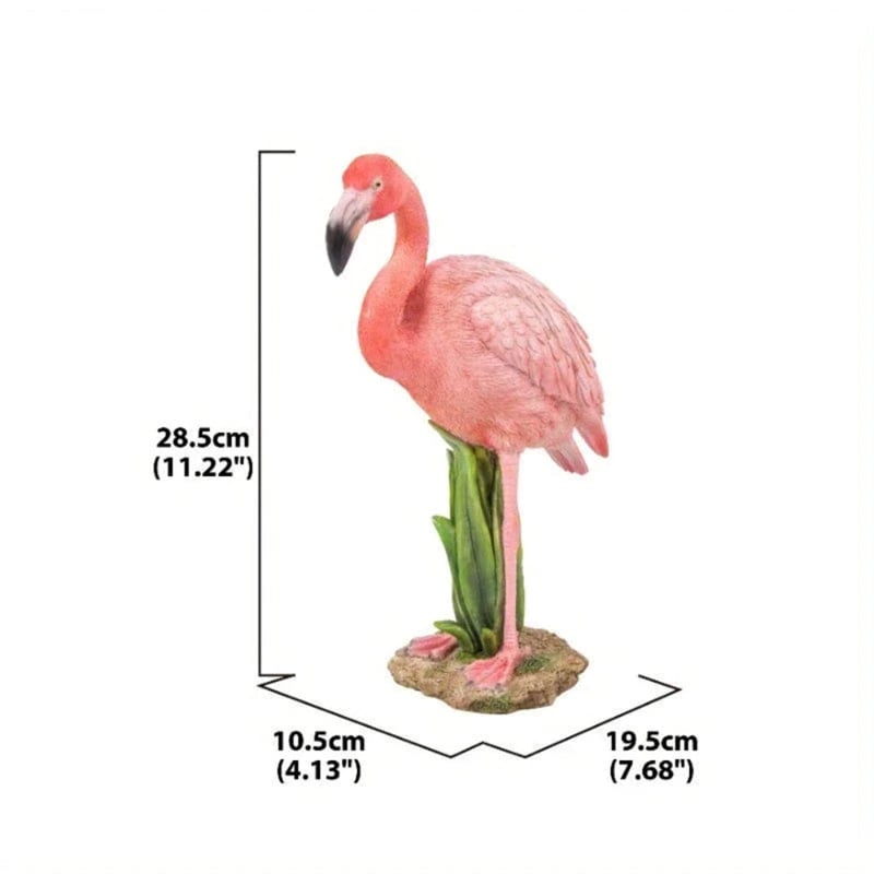 Bowery Hill Pink Metal Flamingo Statue Stylish Garden Decor Accent