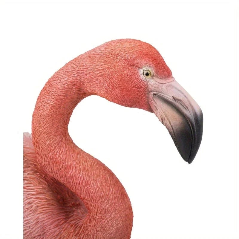 Bowery Hill Pink Metal Flamingo Statue Stylish Garden Decor Accent