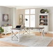 Bowery Hill Set of 2 L-Desk and Return Writing Table & Lateral Filing Cabinet