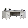 Bowery Hill Set of 2 L-Desk and Return Writing Table & Lateral Filing Cabinet