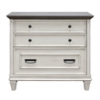 Bowery Hill Set of 2 L-Desk and Return Writing Table & Lateral Filing Cabinet