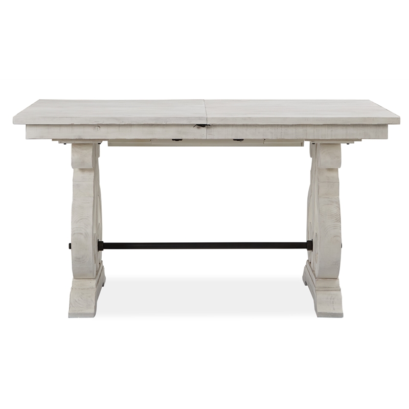 Bowery Hill Traditional Counter Dining Table in Soft Alabaster