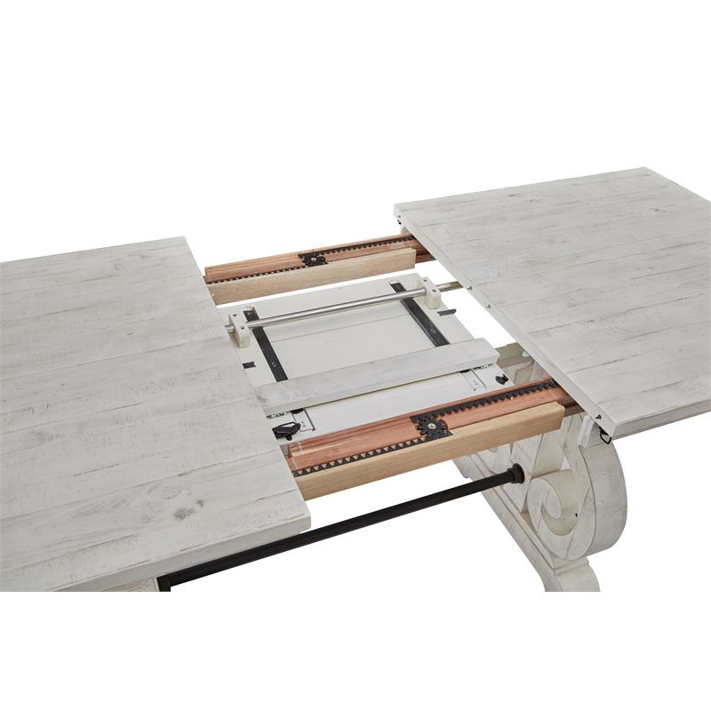Bowery Hill Traditional Counter Dining Table in Soft Alabaster