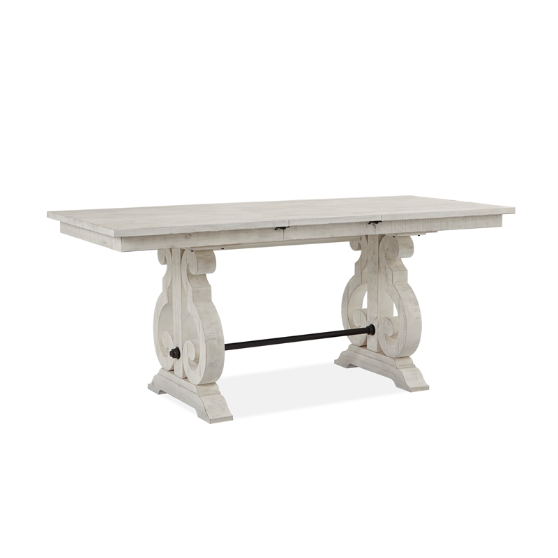 Bowery Hill Traditional Counter Dining Table in Soft Alabaster