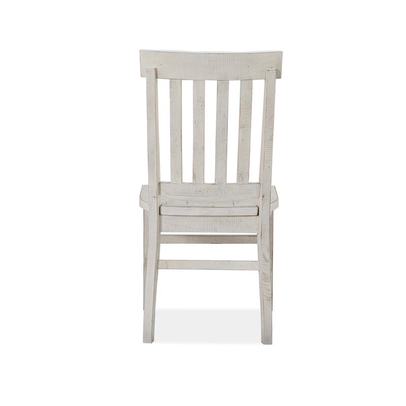 Bowery Hill Traditional Solid Pine Wood Dining Side Chairs in White (Set of 2)