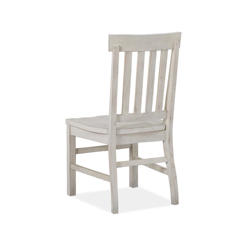 Bowery Hill Traditional Solid Pine Wood Dining Side Chairs in White (Set of 2)
