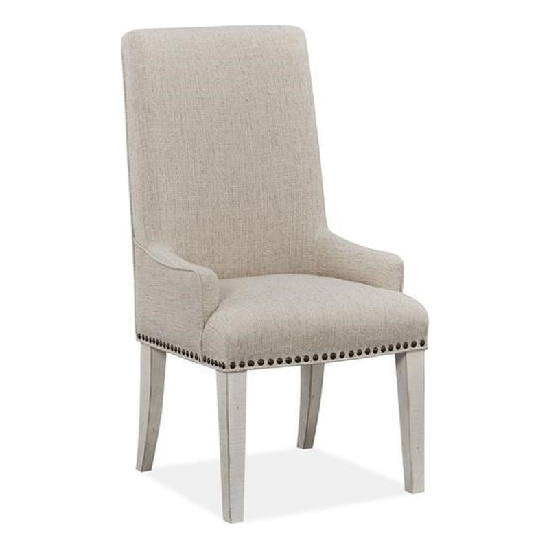 Bowery Hill Traditional Solid Pine Wood Upholstered Host Side Chairs (Set of 2)