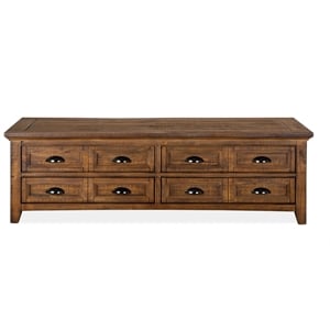 Bowery Hill Transitional Lift Top Storage Cocktail Table with Casters