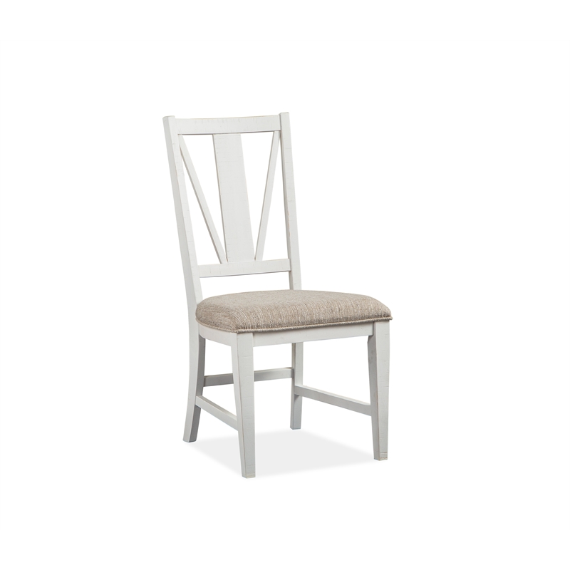 Bowery Hill Transitional Dining Side Chairs with Upholstered Seat (Set of 2)