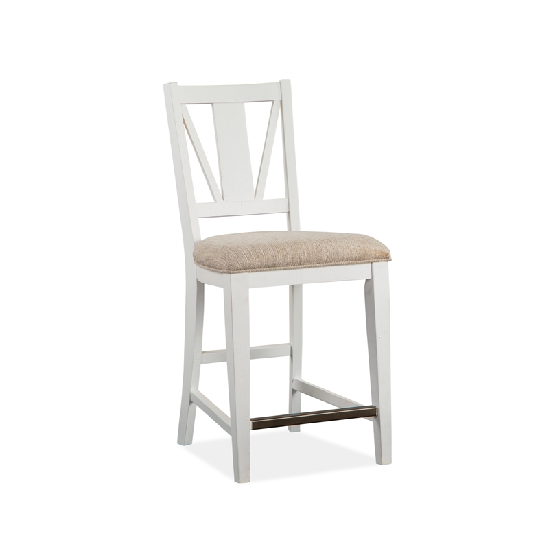 Bowery Hill Transitional Counter Chairs with Upholstered Seat (Set of 2)
