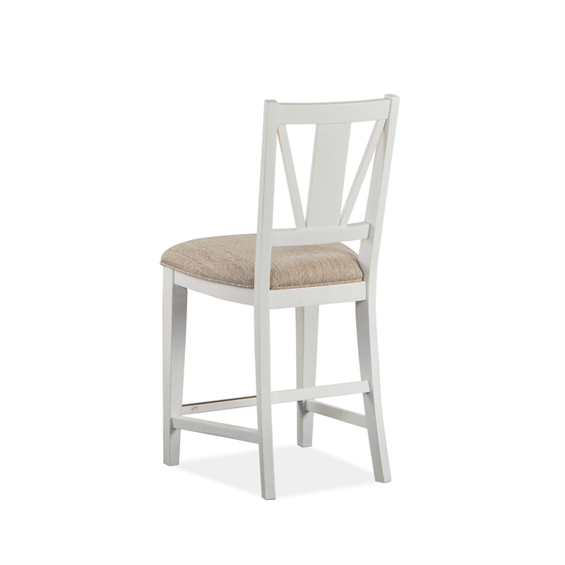 Bowery Hill Transitional Counter Chairs with Upholstered Seat (Set of 2)