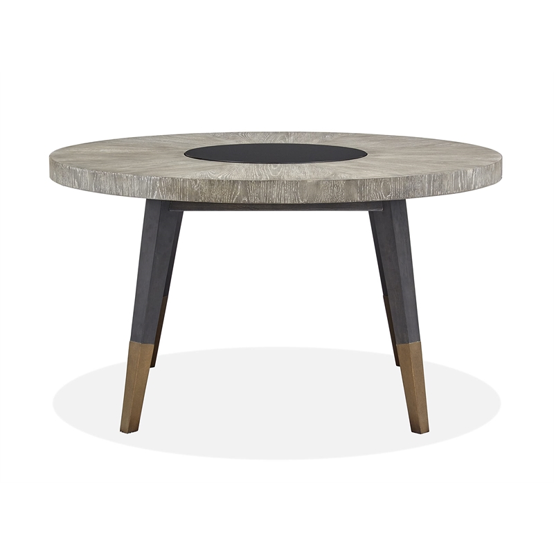 Bowery Hill Contemporary Round Dining Table in Nocturn Black
