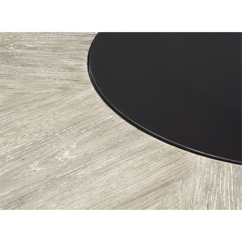 Bowery Hill Contemporary Round Dining Table in Nocturn Black