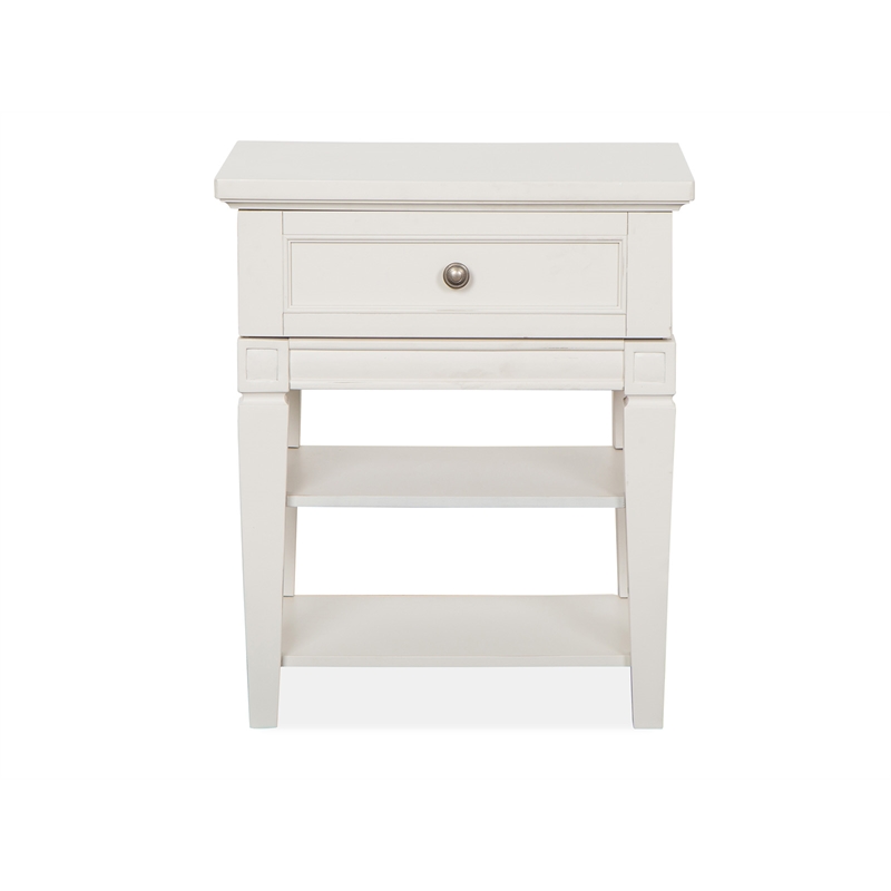 Bowery Hill Traditional Wood Egg Shell White Open Nightstand