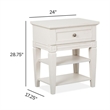 Bowery Hill Traditional Wood Egg Shell White Open Nightstand