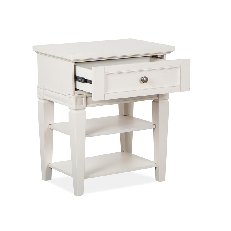 Bowery Hill Traditional Wood Egg Shell White Open Nightstand