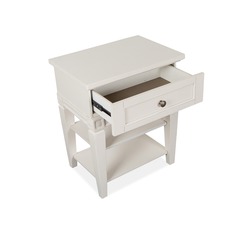 Bowery Hill Traditional Wood Egg Shell White Open Nightstand