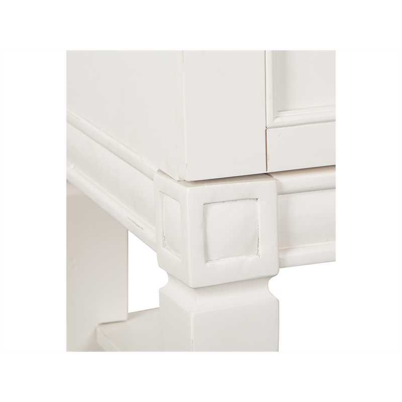 Bowery Hill Traditional Wood Egg Shell White Open Nightstand