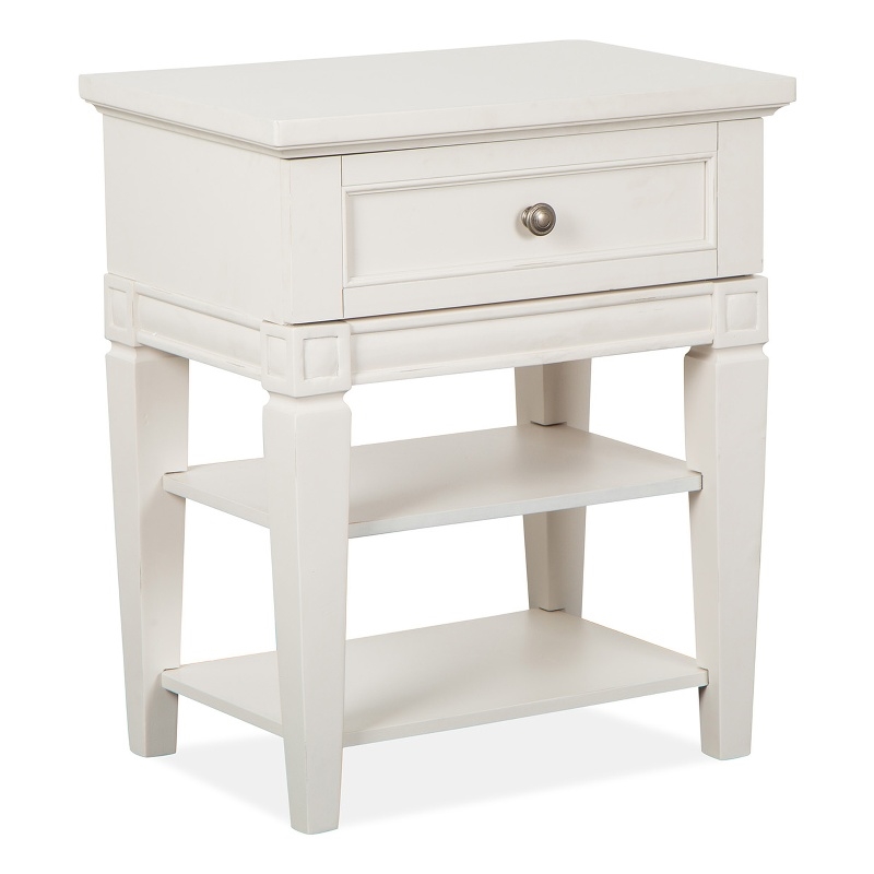 Bowery Hill Traditional Wood Egg Shell White Open Nightstand