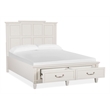 Bowery Hill Traditional Egg Shell White Queen Panel Storage Bed
