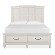 Bowery Hill Traditional Egg Shell White Queen Panel Storage Bed
