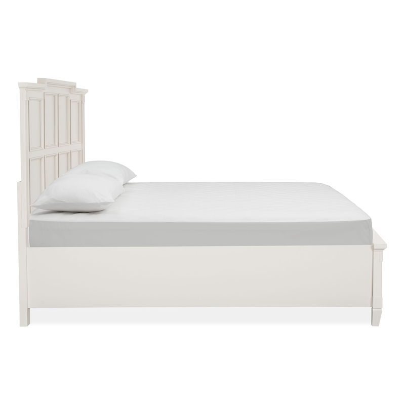 Bowery Hill Traditional Egg Shell White Queen Panel Storage Bed
