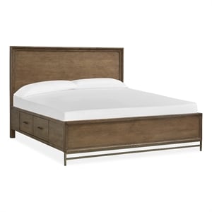 Bowery Hill Traditional Belgian Wheat And Coffee Bean King Panel Storage Bed