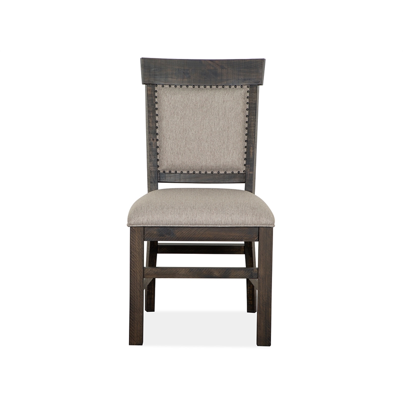 Bowery Hill Traditional Peppercorn Upholstered Side Chair Two Pack