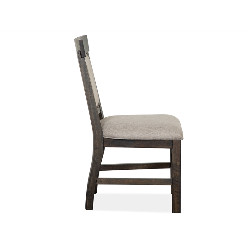 Bowery Hill Traditional Peppercorn Upholstered Side Chair Two Pack