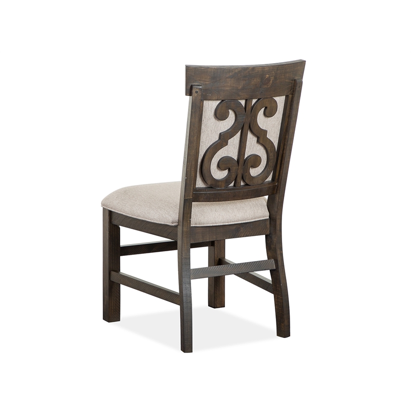 Bowery Hill Traditional Peppercorn Upholstered Side Chair Two Pack