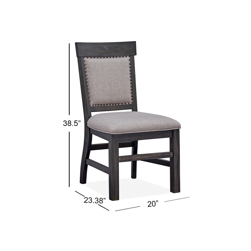 Bowery Hill Traditional Peppercorn Upholstered Side Chair Two Pack