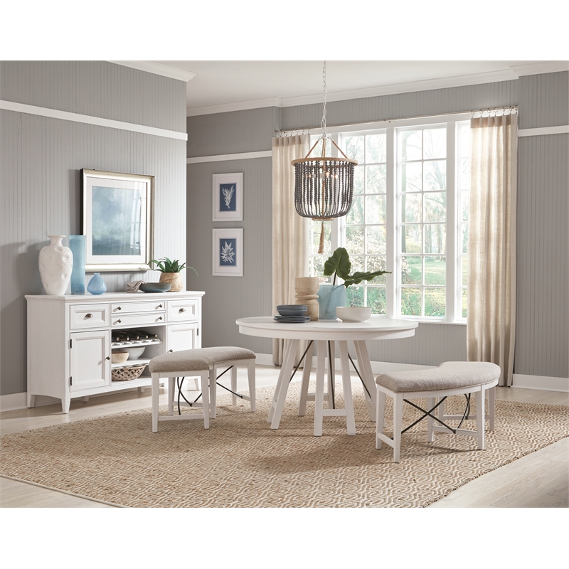 Bowery Hill Transitional Chalk White And Dovetail Grey Buffet