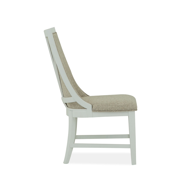 Bowery Hill Transitional Wood Upholstered Host Chair Two Pack