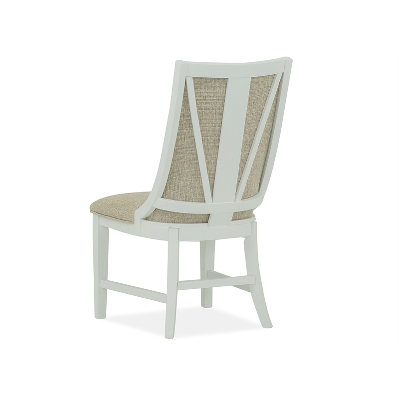 Bowery Hill Transitional Wood Upholstered Host Chair Two Pack