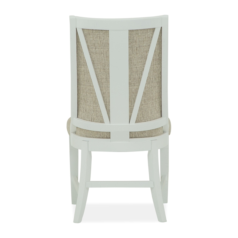 Bowery Hill Transitional Wood Upholstered Host Chair Two Pack