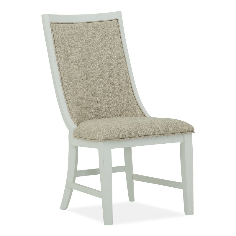 Bowery Hill Transitional Wood Upholstered Host Chair Two Pack