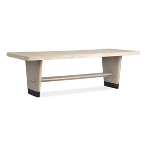 Bowery Hill Oak Veneer and Hardwood Solids Brown Trestle Dining Table