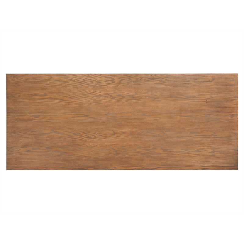 Bowery Hill Transitional Wood Belgian Wheat Trestle Dining Table
