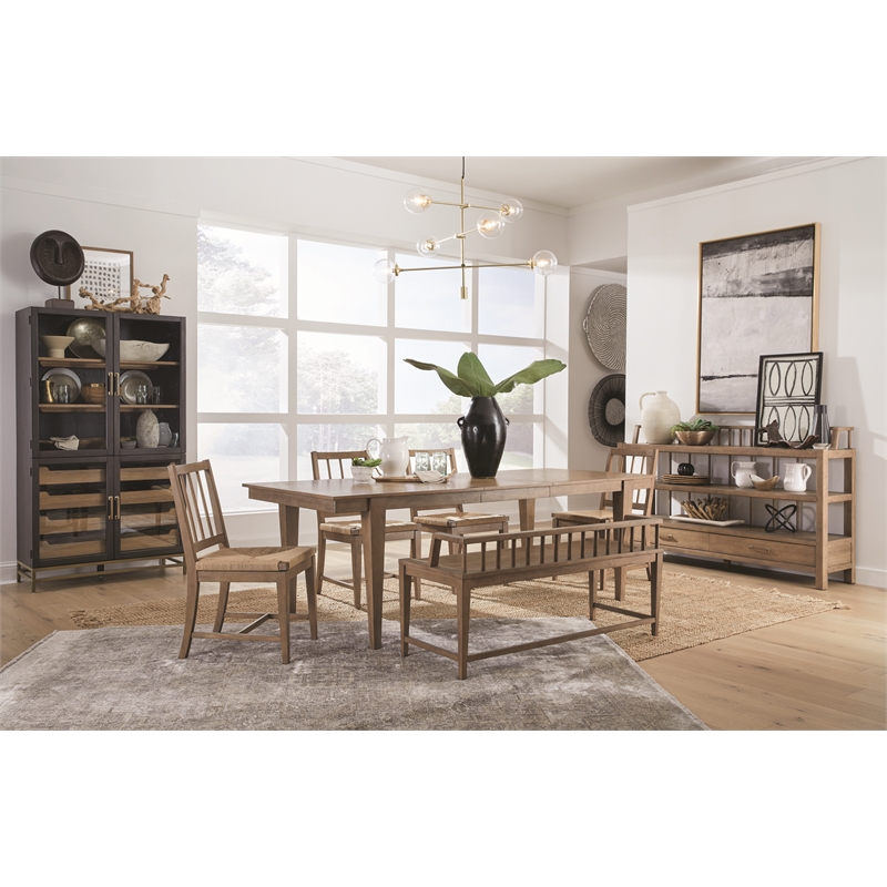 Bowery Hill Transitional Belgian Wheat Paper Cord Side Chair Two Pack