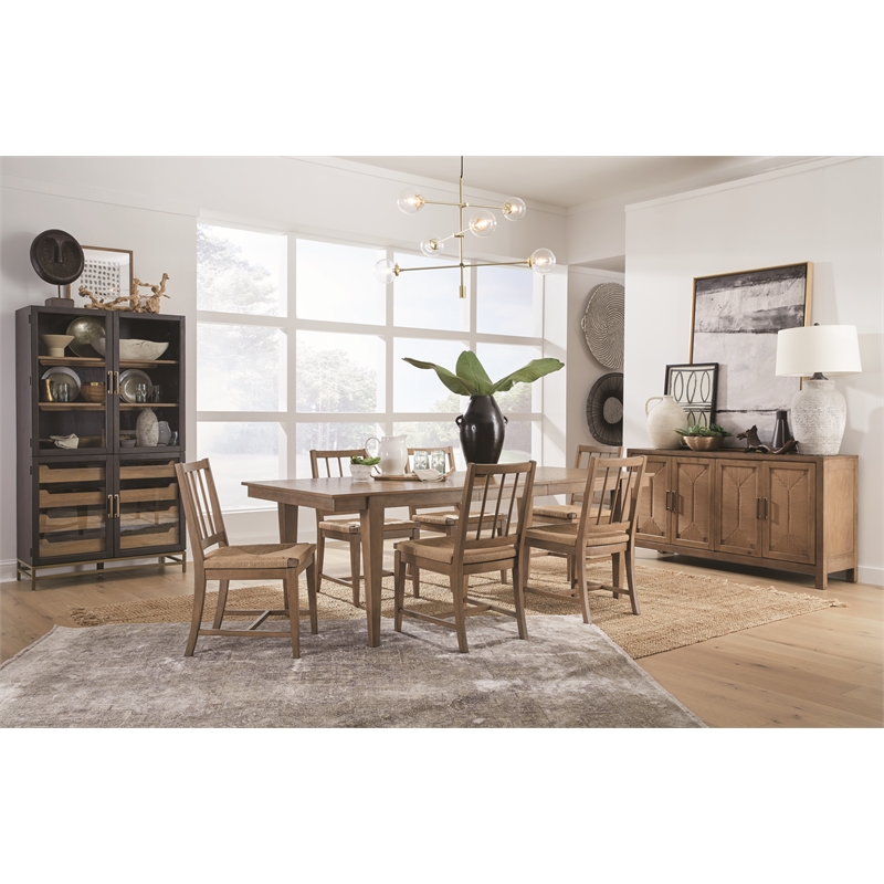 Bowery Hill Transitional Belgian Wheat Paper Cord Side Chair Two Pack